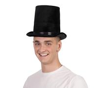 Stylex Party Deluxe Velvet Top Hats Tall Stovepipe Hats Black Or Purple One Size For Fancy Dress Costume Outfit Parties World Book Day (Deluxe, Black)