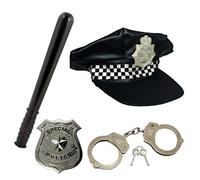 Stylex Party Ltd Adult Police Fancy Dress Costume Set - Police Hat & Badge & Police Truncheon & Handcuffs