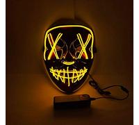 Stylex Party Ltd Yellow LED Hallowen Mask Cosplay Carnival Parties Powered Batteries