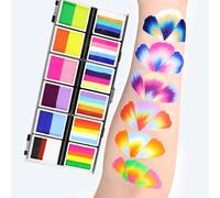 Stylex Party Multicoloured Face paint Professional Pallette Set Various Colours Designs Water Based Paint Skin Safe | For Halloween Fancy Dress Pride Festival Parades (Type 2)