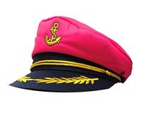 Stylex Party Neon Pink Sailor Captain Hat Fancy Dress Hen Night Stag Do Costume High Seas Navy