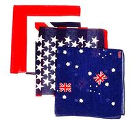 Stylex Party Pack of 3 Bandanas - Country Flag Bandana USA UK Australian Trendy Headband Neck Tie