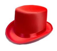 Stylex Party Pick & Choose Funky Colourful Top Hats Reinforced Brim Soft Satin Finish Wedding Halloween Fancy Dress Costume Accessories (Red)