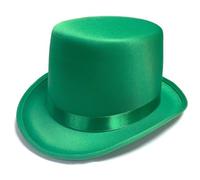Stylex Party Pick & Choose Funky Colourful Top Hats Reinforced Brim Soft Satin Finish Wedding Halloween Fancy Dress Costume Accessories (Green)