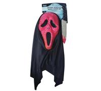 Stylex Party Pink Deluxe Jewelled Ghost Mask & Knife Set - Sparkling Rhinestone Halloween Costume Accessory with Hood & Prop Dagger