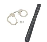 Stylex Party Police Officer Fancy Dress Props Accessories Set Hand Cuffs Baton Halloween Dress up Bundle