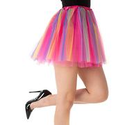 Stylex Party Rainbow Tutu Petticoat Festival Fancy Dress Gay Pride Unicorn Costume 1980s