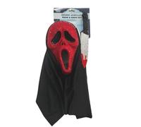 Stylex Party Red Deluxe Jewelled Ghost Mask & Knife Set - Sparkling Halloween Costume Accessory with Rhinestones - Scary Horror Face Mask & Prop Dagger