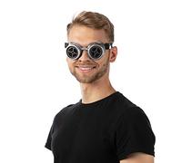 Stylex Party Ltd Silver Cross Steampunk Goggles Spiked Glasses Cyber Welding Punk Gothic