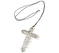 Stylex Party Silver Priest Cross Necklace 16cm - Fancy Dress Accessory for Adults | Vicar, Bishop, Religious Costume Prop for Halloween, Parties & Stage