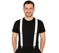 Stylex Party Suspenders Coloured Men's Braces Unisex 80's Prom Wedding Fancy Dress Clothing Accessories (Ghost White)