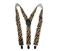 Stylex Party Suspenders Men Braces Wide Pattern Funky Design Birthday Gift 14 Designs (Leopard)