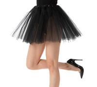 Stylex Party Tutu Skirt for Women Elastic Fancy Dress Costume Dress-up Parties Dancing 3 Layers (Black)
