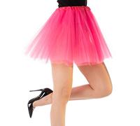 Stylex Party Tutu Skirt for Women Elastic Fancy Dress Costume Dress-up Parties Dancing 3 Layers (Bright Pink)