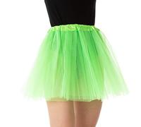 Stylex Party Tutu Skirt for Women Elastic Fancy Dress Costume Dress-up Parties Dancing 3 Layers (Neon Green), M
