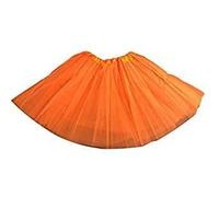 Stylex Party Tutu Skirt for Women Elastic Fancy Dress Costume Dress-up Parties Dancing 3 Layers (Orange)
