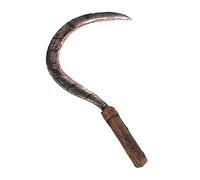 STYLEX Realistic Foam Weapons Halloween Cosplay Fancy Dress Props Accessories (Sickle Knife), Silver, Brown, Grey (Grau Grau), Real Red (t_546)