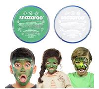 Stylex Snazaroo Green & White Face Paint Bundle Set Fancy Dress Halloween Cosplay Outfit Accessorries Make up