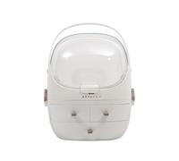 StylPro Beauty Storage Pod, Cosmetics & Skincare Organiser with 3 Drawers, Detachable Lid, Dustproof Cover & Travel Handle for Dresser, Bedroom, Bathroom & Home Organisation, White 31x27x40cm