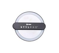 STYLPRO Twirl Me Up, Handheld LED Mirror, Swivel/Foldable Handle, Portable, USB Rechargeable, Soft Touch Pouch for Travel, Black