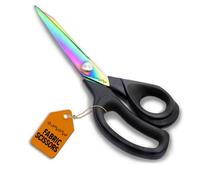 STYLIFYZ Fabric Scissors, 9.5 Inch Dressmaking Scissors, Titanium Coated Stainless Steel Sewing Scissors, Multi-Purpose Sharp Shears with Soft Grip (Black)
