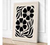 Stylised Floral Forms Canvas Wall Art Print 24x16 Inch