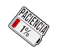 Stylish 1 Percent Patience Cartoon Alloy Brooch Wear Resistant Metal Badge Versatile Accessory For Fashion Enthusiasts Positive Attitude Accessory