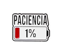 Stylish 1 Percent Patience Remaining Alloy Brooch Humorous Wear Resistant Metal Badge For Clothing Bags Hats Lightweight Fashion Brooch