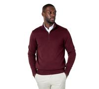Stylish 100% Cotton Knit Zip Neck Jumper Comfort Versatility XPOSED Maroon 3XL