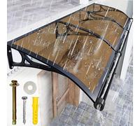 Stylish 100x240cm Modern Door Canopy - UV Protection & Rain Shield Polycarbonate Cover Perfect Brown Roof Overhang for Front Entrance & Outdoor Use.
