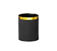 Stylish 10L Grey Metal Trash Can with Black Ring - Modern Waste Bin for Kitchen, Bathroom, Office, Living Room & Bedroom - Perfect for Home Organization & Cleaning