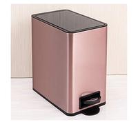 Stylish 10L Stainless Steel Pedal Trash Can - Narrow Rose Garbage Bin with Lid for Home & Office - 2.6 Gallon Waste & Recycling Solution