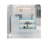 Stylish 120CM Blue Reception Desk - Space-Saving Checkout Counter for Beauty Salons, Clothing Stores & Shops - Modern Receptionist Table for Efficient Customer Service