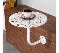 Stylish 15.7" Round Wall-Mounted Bar Table, Stainless Steel Cocktail Desk, Space-Saving Bistro Counter for Cafe, Beverage Shop, Modern Side Table, Perfect for Small Spaces