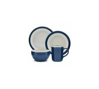Stylish 16Pc Blue & White Barbary & Oak Foundry Dinnerware Set Tableware Kitchen