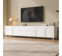 Stylish 180cm Modern TV Stand with 4 Doors & 2 Storage Drawers Sl ntertainment Center Low Profile Storage Unit for Living Room Contemporary TV Furniture