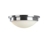 Stylish 2 Bulb Flush Mount Ceiling Light In Polished Chrome With E27 Led Bulbs
