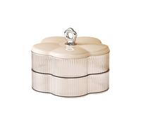 Stylish 2 Layer Floral Candy Tray Practical Serving Bowl for Nut Fruits Snacks Party Home Organization Floral Design Snacks Tray