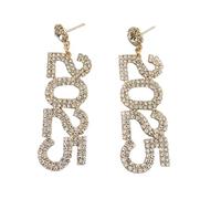 Stylish 2025 Number Earrings With Crystals Portable Jewelry Accessory For Parties Supplies And Everyday Wear Youth Styles Jewelry