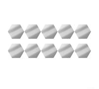 Stylish 24pcs Golden Hexagon Mirror Mosaic Tiles for Wall Decoration and Crafting without the Need for Glue (L 24pcs Silver)