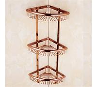 Stylish 3-Tier Corner Shower Caddy - Wall-Mounted Brass Storage Rack with Elegant Gold Finish for Bathroom & Kitchen nization Space-Saving Design