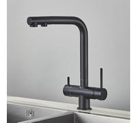 Stylish 3-Way Chrome Kitchen Faucet with Cold Water Cleaning, Dual Handle Filtration System, Mixer Tap for Modern Kitchens & Pure Drinking Water