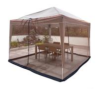 Stylish 300x300cm Pavilion Tent with Mesh Curtains and Water Pipe, Perfect for Outdoor Spaces (amber)