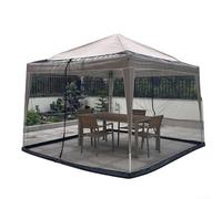 Stylish 300x300cm Pavilion Tent with Mesh Curtains and Water Pipe, Perfect for Outdoor Spaces (Black)
