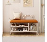 Stylish 31.5in Shoe Rack Cabinet with Ottoman &Entryway nizer MultiLayer Storage Bench Iron e AntiSlip Foot PadsModern ge Design