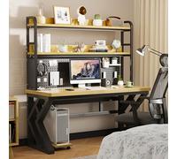 Stylish 39.4" Cuter Writing Desk with Storage Shelf & Pegboard Sturdy Home Office Desk for Bedroom & Living Room Modern Design for Private Spaces