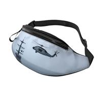 Stylish 3D Aircraft Carrier Bumbags Waist Fanny Pack for Women Ladies Men Lightweight Bum Bag with Zip Pockets Adjustable Belt for Dog Walking Running Cycling Hiking Outdoor Sport