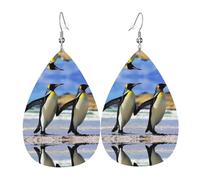 Stylish 3d Animal Penguin Women'S Drop-Shaped Leather Earrings Are Suitable For Parties, Holiday Parties And Gifts.