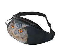 Stylish 3D Blue Owl Bumbags Waist Fanny Pack for Women Ladies Men Lightweight Bum Bag with Zip Pockets Adjustable Belt for Dog Walking Running Cycling Hiking Outdoor Sport