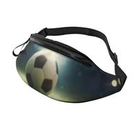 Stylish 3D Football On Grass Bumbags Waist Fanny Pack for Women Ladies Men Lightweight Bum Bag with Zip Pockets Adjustable Belt for Dog Walking Running Cycling Hiking Outdoor Sport